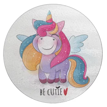 Pink unicorn, Επιφάνεια κοπής γυάλινη στρογγυλή (30cm)