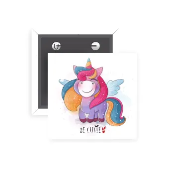 Pink unicorn, Κονκάρδα παραμάνα τετράγωνη 5x5cm