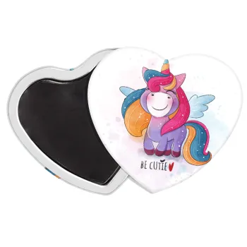 Pink unicorn, Μαγνητάκι καρδιά (57x52mm)