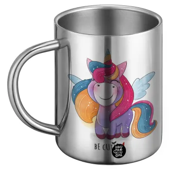 Pink unicorn, BIG Mug Stainless steel double wall (450ml)