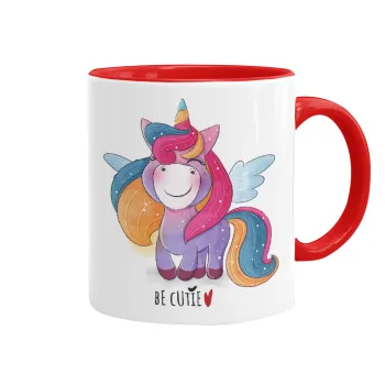 Pink unicorn, Mug colored red, ceramic, 330ml