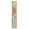 Easter Set, wooden keychain & aromatic flat Easter candle (30cm) (TURQUOISE)