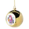 Golden Christmas tree ball ornament 8cm