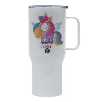 Μονόκερος, Tumbler με καπάκι, διπλού τοιχώματος (θερμό) 750L