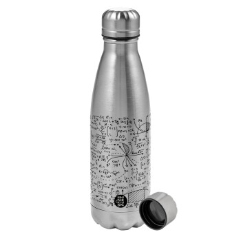 I LOVE MATHS, Metallic water bottle, stainless steel, 750ml