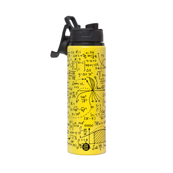 I LOVE MATHS, Metallic water bottle with safety lid, 850ml aluminum