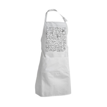 I LOVE MATHS, Adult Chef Apron (with sliders and 2 pockets)