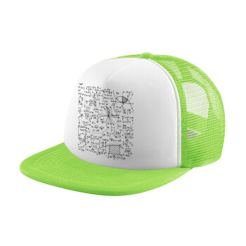 I LOVE MATHS (μαθηματικά), Καπέλο Soft Trucker με Δίχτυ Πράσινο/Λευκό