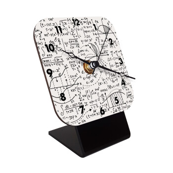 I LOVE MATHS (μαθηματικά), Επιτραπέζιο ρολόι ξύλινο με δείκτες (10cm)