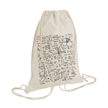 I LOVE MATHS, Backpack bag GYMBAG natural (28x40cm)