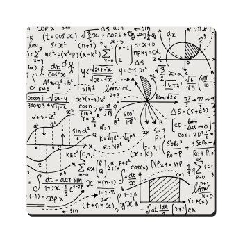 I LOVE MATHS (μαθηματικά), Τετράγωνο μαγνητάκι ξύλινο 6x6cm