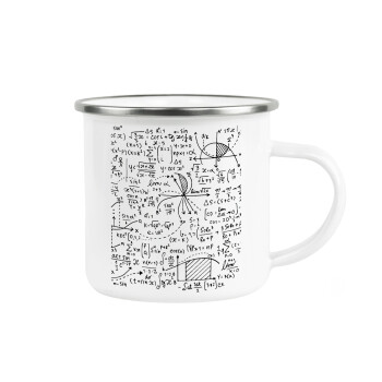 I LOVE MATHS, Metallic enamel cup white 360ml