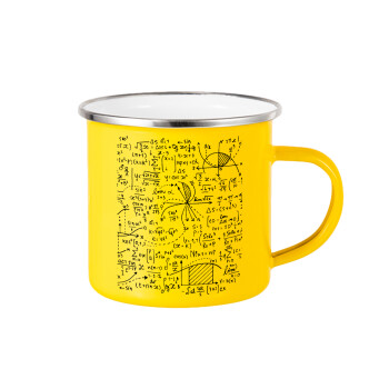 I LOVE MATHS, Yellow Enamel Metallic Cup 360ml