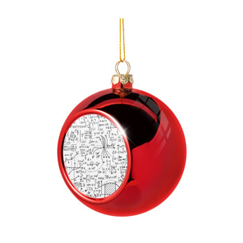 I LOVE MATHS (μαθηματικά), Χριστουγεννιάτικη μπάλα δένδρου Κόκκινη 8cm