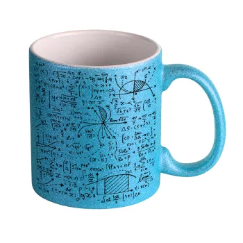 I LOVE MATHS (μαθηματικά), Κούπα Σιέλ Glitter που γυαλίζει, κεραμική, 330ml