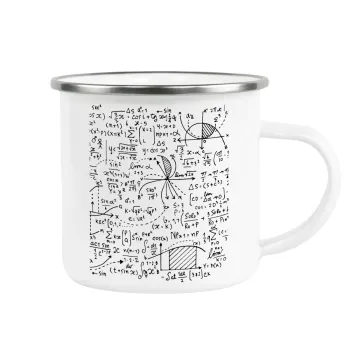 I LOVE MATHS, Metallic enamel cup white 360ml