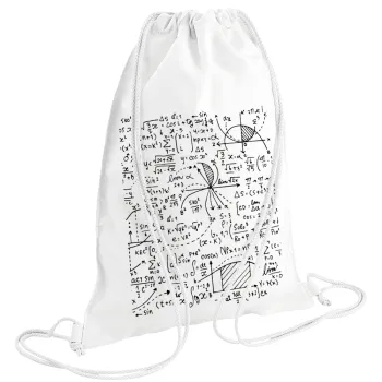 I LOVE MATHS, Backpack pouch GYMBAG white (28x40cm)