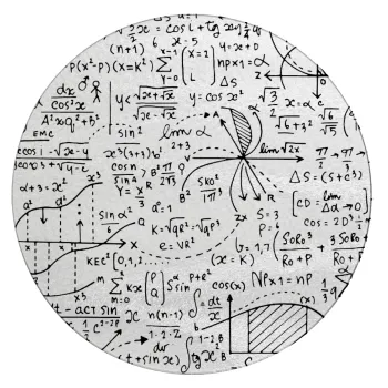 I LOVE MATHS (μαθηματικά), Επιφάνεια κοπής γυάλινη στρογγυλή (30cm)