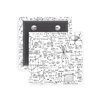 I LOVE MATHS (μαθηματικά), Κονκάρδα παραμάνα τετράγωνη 5x5cm