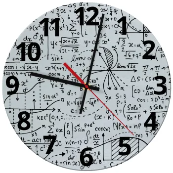 I LOVE MATHS (μαθηματικά), Ρολόι τοίχου γυάλινο (30cm)