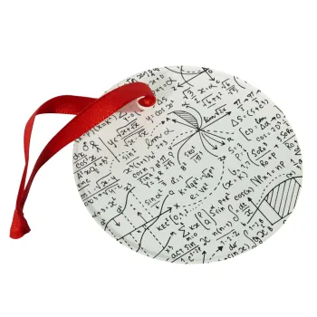 I LOVE MATHS (μαθηματικά), Στολίδι Χριστουγεννιάτικο στολίδι γυάλινο 9cm