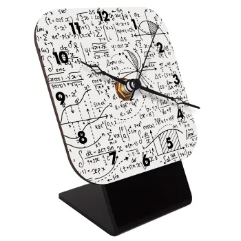 I LOVE MATHS, Quartz Wooden table clock with hands (10cm)