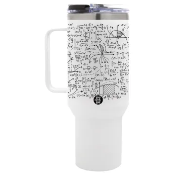 I LOVE MATHS (μαθηματικά), Mega Tumbler με καπάκι, διπλού τοιχώματος (θερμό) 1,2L