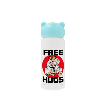 JUDO free hugs, Γαλάζιο ανοξείδωτο παγούρι θερμό (Stainless steel), 320ml