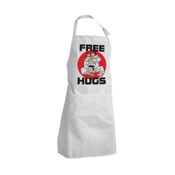 JUDO free hugs, Adult Chef Apron (with sliders and 2 pockets)