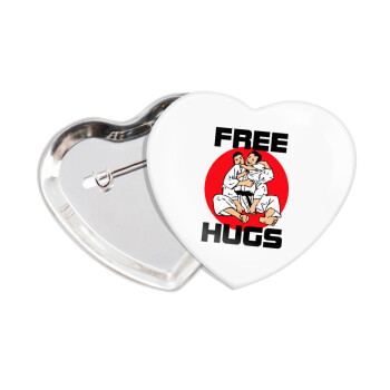 JUDO free hugs, Κονκάρδα παραμάνα καρδιά (57x52mm)