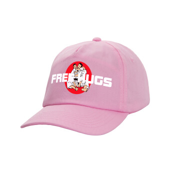 JUDO free hugs, Καπέλο παιδικό casual μπειζμπολ, 100% Βαμβακερό Twill, ΡΟΖ (ΒΑΜΒΑΚΕΡΟ, ΠΑΙΔΙΚΟ, ONE SIZE)