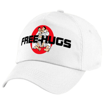 JUDO free hugs, Καπέλο παιδικό Baseball, 100% Βαμβακερό Twill, Λευκό (ΒΑΜΒΑΚΕΡΟ, ΠΑΙΔΙΚΟ, UNISEX, ONE SIZE)