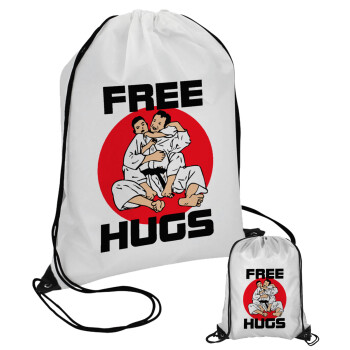 JUDO free hugs, Τσάντα πουγκί με μαύρα κορδόνια (1 τεμάχιο)