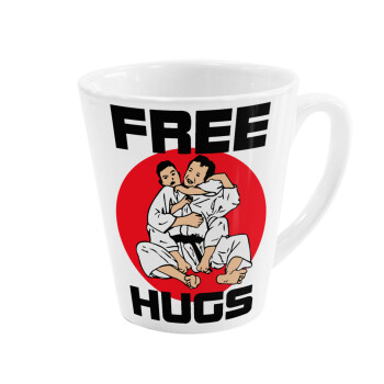JUDO free hugs, Κούπα κωνική Latte Λευκή, κεραμική, 300ml