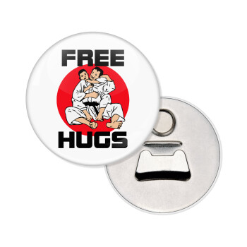 JUDO free hugs, Μαγνητάκι και ανοιχτήρι μπύρας στρογγυλό διάστασης 5,9cm