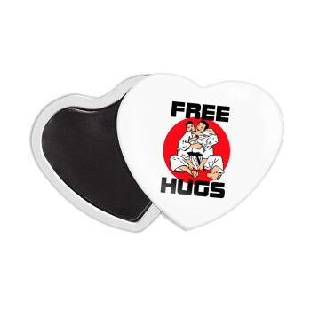JUDO free hugs, Μαγνητάκι καρδιά (57x52mm)