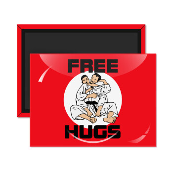 JUDO free hugs, Ορθογώνιο μαγνητάκι ψυγείου διάστασης 9x6cm