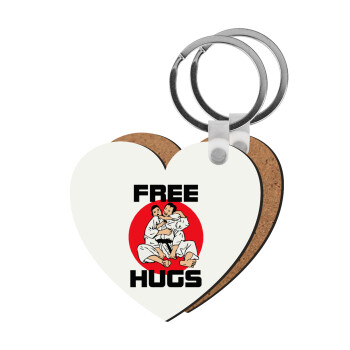 JUDO free hugs, Μπρελόκ Ξύλινο καρδιά MDF
