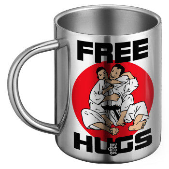 JUDO free hugs, Ανοξείδωτη Μεταλλική Κούπα 450ml - Διπλού Τοιχώματος