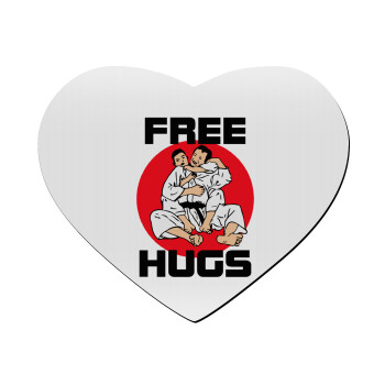 JUDO free hugs, Mousepad καρδιά 23x20cm
