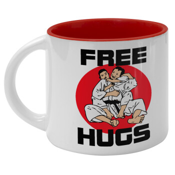 JUDO free hugs, Κούπα κεραμική 400ml Λευκή/Κόκκινη