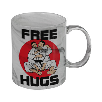 JUDO free hugs, Mug ceramic marble style, 330ml