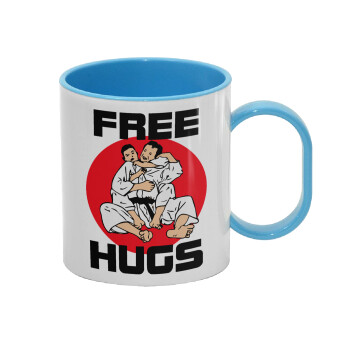 JUDO free hugs, Κούπα (πλαστική) (BPA-FREE) Polymer Μπλε για παιδιά, 330ml