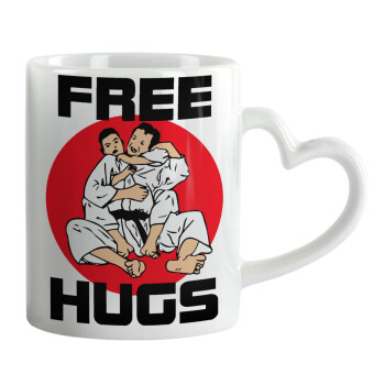 JUDO free hugs, Mug heart handle, ceramic, 330ml