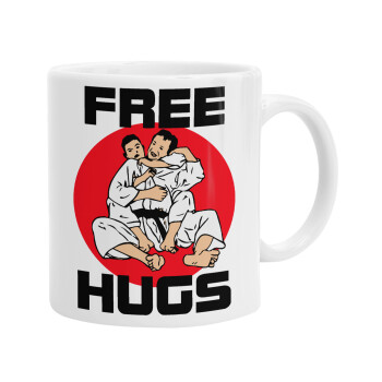 JUDO free hugs, Ceramic coffee mug, 330ml (1pcs)