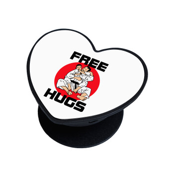 JUDO free hugs, Phone Holders Stand  καρδιά Μαύρο Βάση Στήριξης Κινητού στο Χέρι