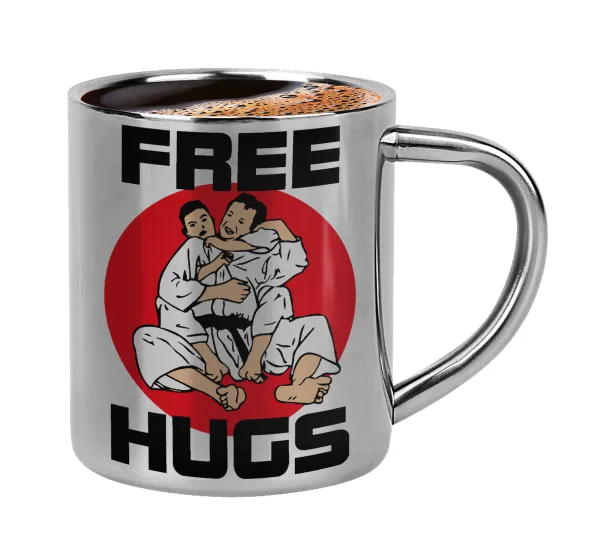 JUDO free hugs — Double-wall metal cup for espresso (220ml)