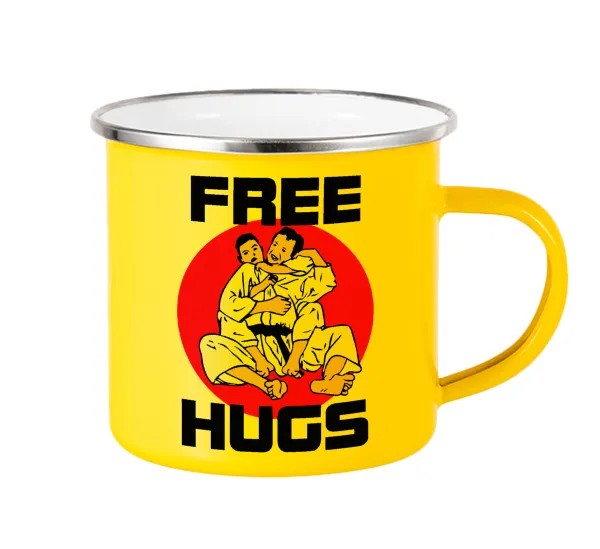 JUDO free hugs — Yellow Enamel Metallic Cup 360ml