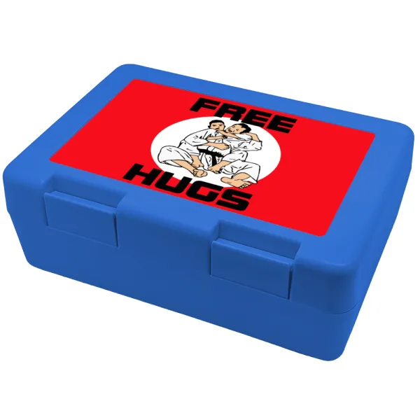 JUDO free hugs — Παιδικό δοχείο κολατσιού ΜΠΛΕ 185x128x65mm (BPA free πλαστικό)