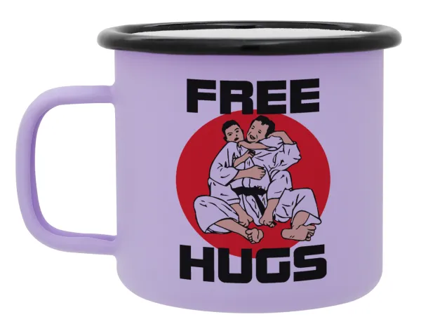 JUDO free hugs — Κούπα Μεταλλική εμαγιέ ΜΑΤ Light Pastel Purple 360ml
